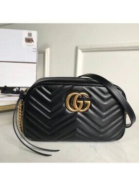 GUCCI Black GG 447632 Marmont Small Matelasse Bags
